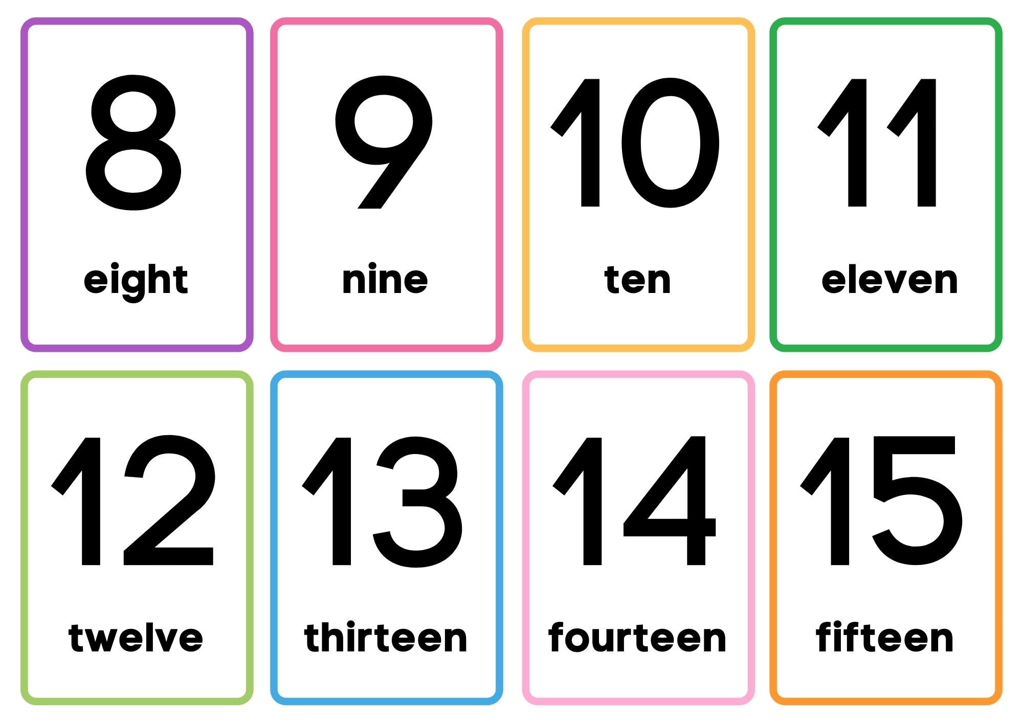 Numbers Flashcards Printable Free Download