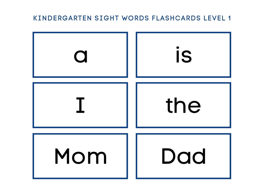 Kindergarten Sight Words| Printable Flashcards| Instant Download |high ...