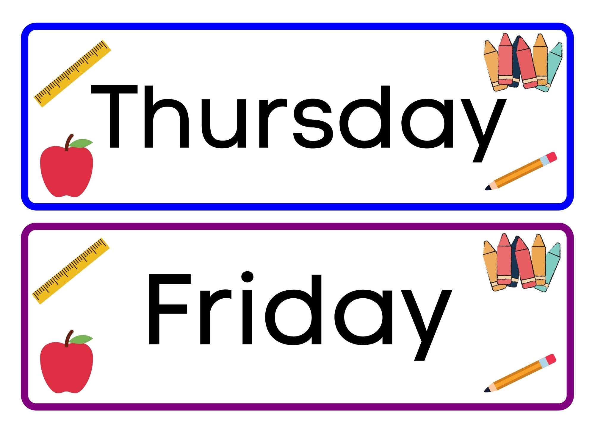 Days of the Week Flashcards English/Portuguese - Days of the Week Flashcards