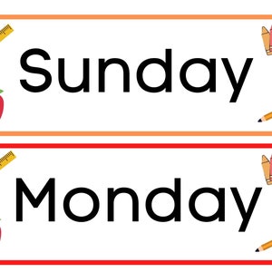Days of the Week Printable Flashcards| Instant Download| Days of the Week| Classroom Flashcards | Pre-k Flash Cards