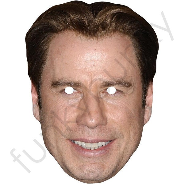 John travolta american actor card celebrity mask - Ready To Wear -Order By 3pm UK For Same Day Dispatch (Mon-Fri) .