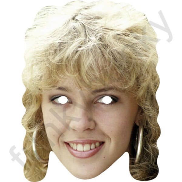 Kylie minogue 1980's aussie celebrity card mask - Ready To Wear-Order By 3pm UK For Same Day Dispatch (Mon-Fri) .