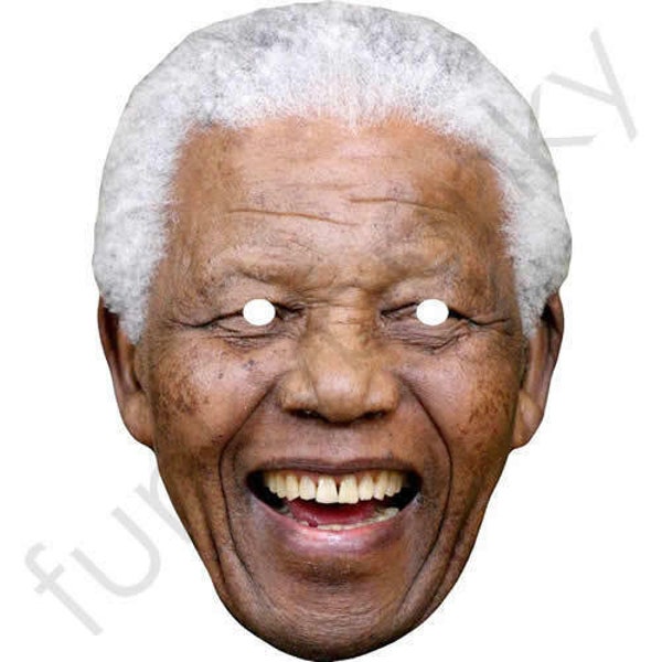 Masque de carte de célébrité Nelson Mandela - Prêt à porter - Commandez avant 15 heures au Royaume-Uni pour une expédition le jour même (du lundi au vendredi).