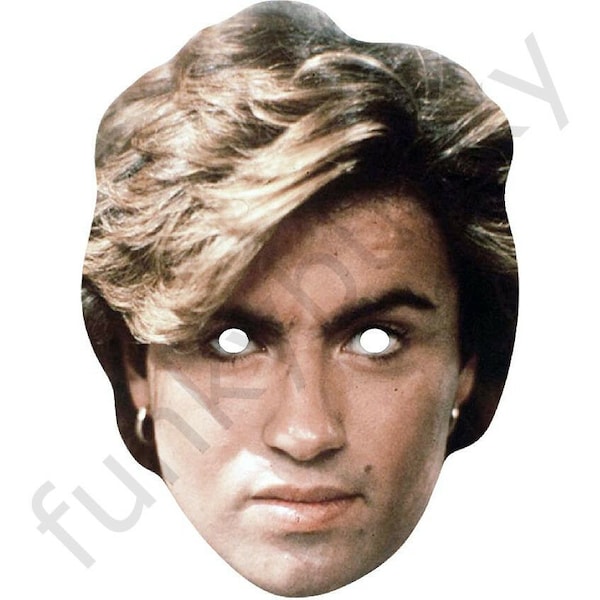 George michael 1980's celebrity singer card mask - Ready To Wear -Order By 3pm UK For Same Day Dispatch (Mon-Fri) .