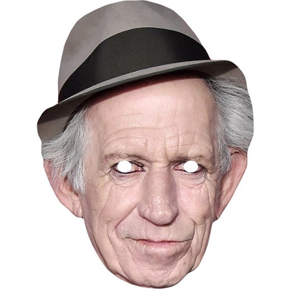Keith Richards Version 2 Celebrity Card Mask Ready to Wear-order by 3pm UK  for Same Day Dispatch mon-fri . -  UK