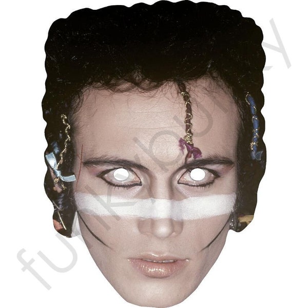 Masque en carton d'Adam et de chanteuse célèbre des années 1980 - tous les masques sont prédécoupés !