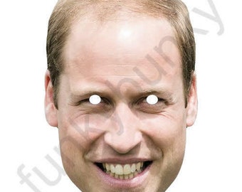 Prince William royal celebrity card face mask - our masks are pre-cut!-Order By 3pm UK For Same Day Dispatch (Mon-Fri) .