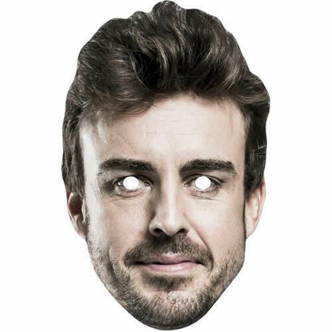 Máscara de tarjeta de celebridad de Fernando Alonso: lista para usar:  ordene antes de las 3 p. m. en el Reino Unido para envío el mismo día de  lunes a