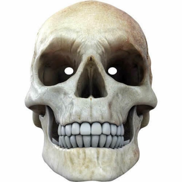 Skull celebrity halloween scary card mask - masks pre-cut & made by funkybunky-Order By 3pm UK For Same Day Dispatch (Mon-Fri)