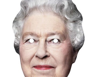 Maschera per il viso con carta Queen Elizabeth 2nd England Older Version UK - Pronta da indossare - Ordina entro le 15:00 nel Regno Unito per la spedizione lo stesso giorno (lunedì-venerdì)