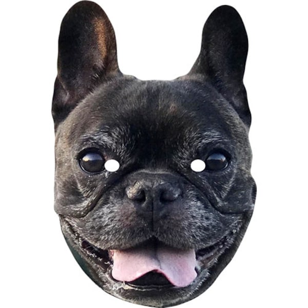 French Bulldog dog animal celebrity card mask - Ready To Wear-Order By 3pm UK For Same Day Dispatch (Mon-Fri) .