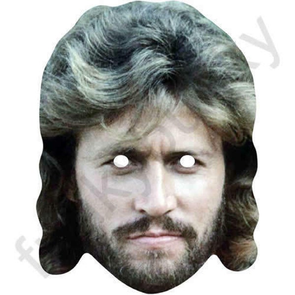 Barry gibb 1980's retro singer flat card mask - Ready To Wear-Order By 3pm UK For Same Day Dispatch (Mon-Fri) .