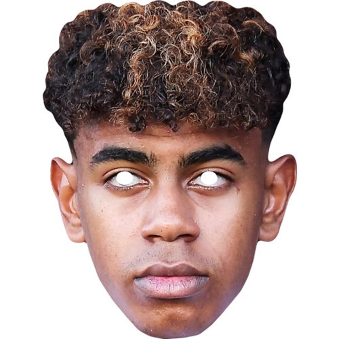 Lamine Yamal Football Soccer Game Fun Card Face Mask order by 3pm UK