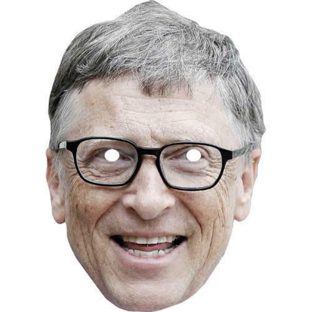 Bill Gates Celebrity Fun Card Mask Ready to Wear order by 3pm UK for Same Day Dispatch monfri