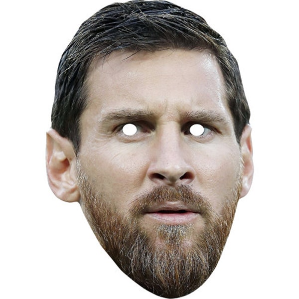 Lionel Messi Football Soccer Game Fun Card Face Mask --Order By 3pm UK For Same Day Dispatch (Mon-Fri) .