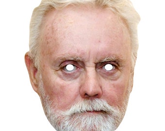 Roger Taylor-Gesichtsmaske mit Promi-Karte – alle unsere Masken vorgeschnitten!! – Bestellen Sie bis 15:00 Uhr im Vereinigten Königreich für den Versand am selben Tag (Mo–Fr).