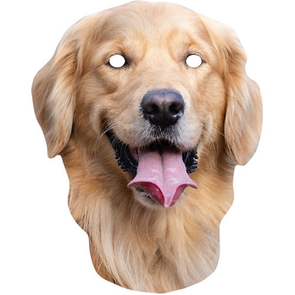 Golden Retriever dog animal celebrity card mask - Ready To Wear-Order By 3pm UK For Same Day Dispatch (Mon-Fri) .
