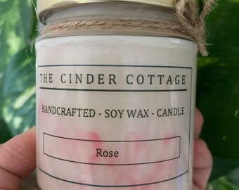 Handmade Rose Scented Soy Wax Candle