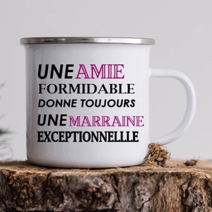 Sister Godmother Enamel Mug, Personalized Cup Friend Godmother, Personalized Gift for Godmother, Godmother Birthday Gift