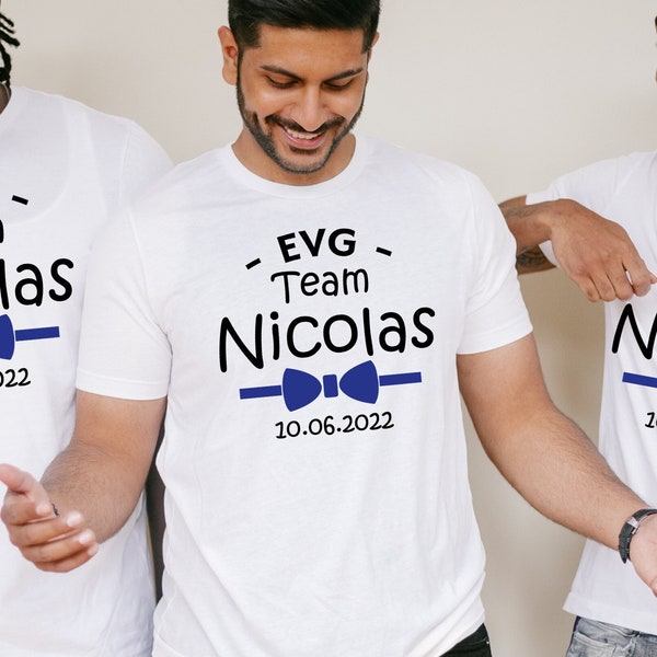 Evg-Team-T-Shirt, zukünftiges Bräutigam-T-Shirt, Team der Braut, personalisiertes Evg-T-Shirt, Junggesellenabschied