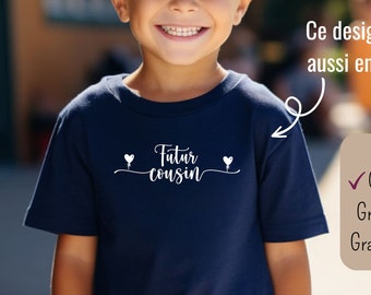 T-shirt futur cousin et future cousine, Tee-shirt annonce grossesse, T-shirt enfant