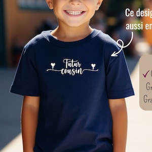 T-shirt futur cousin et future cousine, Tee-shirt annonce grossesse, T-shirt enfant image 1