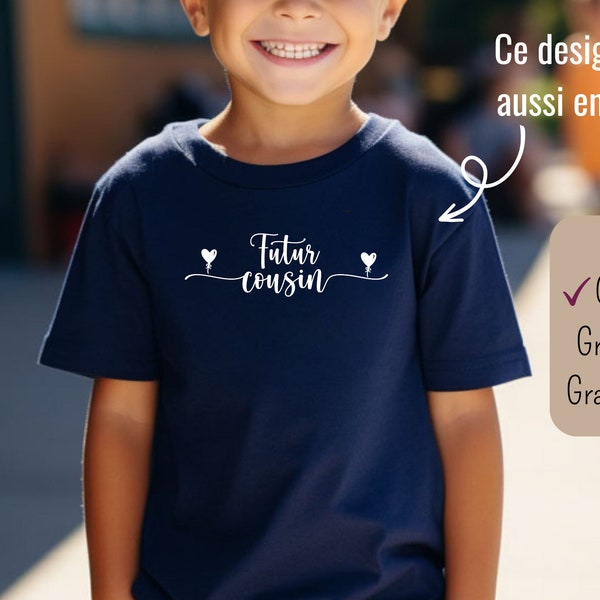 T-shirt futur cousin et future cousine, Tee-shirt annonce grossesse, T-shirt enfant