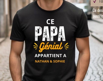 Dieses tolle „Dad Belongs To“-T-Shirt, personalisiertes Papa-T-Shirt, humorvolles Papa-T-Shirt, Vatertags-T-Shirt