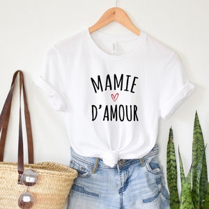 Tee-shirt Mamie d'amour, T-shirt mamie personnalisé, T-shirt grand-mère, cadeau fête des grands mères, cadeau mamie personnalisé image 1