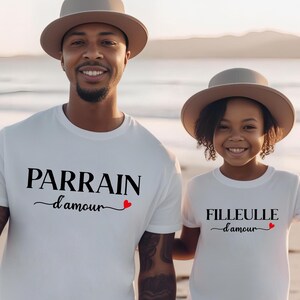 Godfather and goddaughter love t-shirt, Matching godfather and godchild duo, Godfather birthday gift, Personalized baptism and Christmas gift