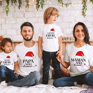 Idée cadeau Noël pour papa : duo t shirt original papa bébé Noël