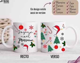 Merry Christmas mug for godfather and godmother, Christmas coffee cup