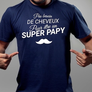 Super grandpa T-shirt, Hair humor T-shirt, T-shirt for bald grandpa, Grandpa birthday gift, Grandpa Christmas gift, Grandfathers&#39; Day