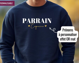 Sudadera personalizada para padrino/madrina, Sudadera con el nombre del ahijado/a, Sudadera personalizable para padrino/madrina, Suéter personalizado para padrino/madrina, Idea de regalo para bautizo