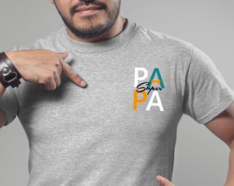 Super Papa T-Shirt personalisiertes Papa T-Shirt, Papa Geburtstagsgeschenk, Vatertags T-Shirt