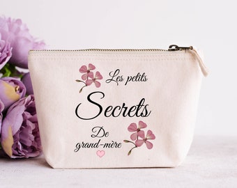 Pochette super Mamie, Pochette fête des grands-mères, Trousse mamie personnalisable avec prénom , Trousse rangement cadeau mamie