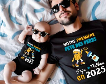 T-shirt Bébé Garçon "Beau Gosse De Père En Fils" - Les Lutins De Camille - 100% Coton - Taille 1 à 5 Ans - Blanc