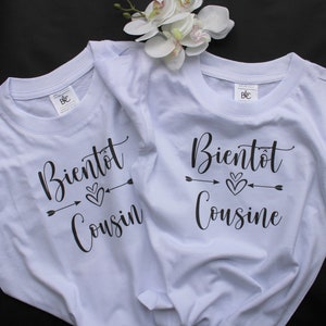 T-shirt bientôt cousine et cousin, Tee-shirt annonce grossesse, T-shirt enfant image 7