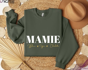 Sweat mamie personnalisé, Pull personnalisé mamie, sweat-shirt fête des mamies, cadeau anniversaire fête grand mère