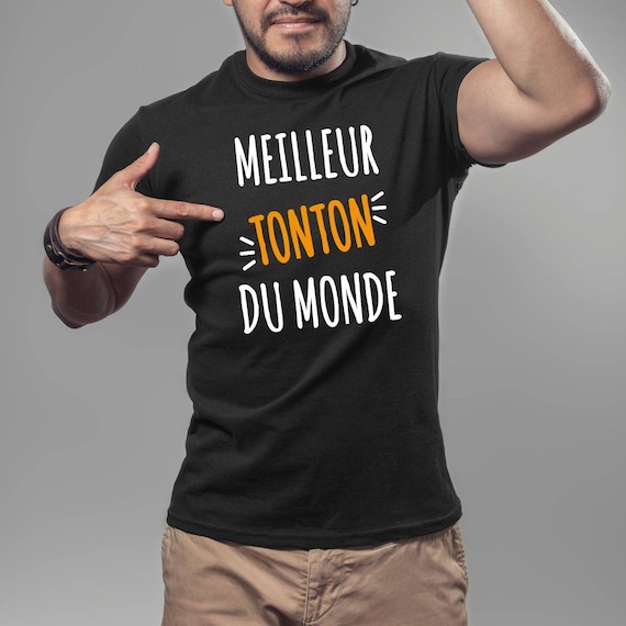T-shirt meilleur Tonton du monde, Tee-shirt personnalisé tonton