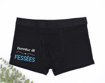 Duo boxer Donneur de fessés, Culotte fesses à fessées, Boxer couple personnalisé, Boxer saint valentin couple, sous vêtement couple assortis