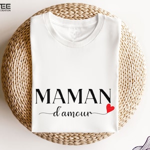 Tee shirt Papa d'amour, T-shirt Maman d'amour, Body Bébé d'amour, Tshirt famille personnalisé, Tshirt papa maman bébé, Lot de tshirt famille Maman d'amour