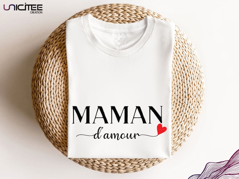 Tee shirt Papa d'amour, T-shirt Maman d'amour, Body Bébé d'amour, Tshirt famille personnalisé, Tshirt papa maman bébé, Lot de tshirt famille Maman d'amour