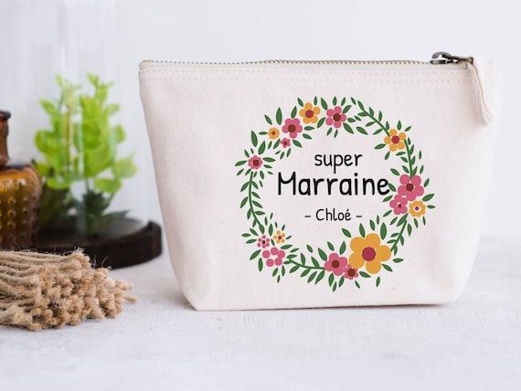 Pochette Super marraine, Personnalisable avec prénom enfant