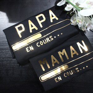 T-shirt Papa en cours et Maman en cours, Tee-shirt annonce grossesse chargement, T-shirt futur papa et future maman image 8