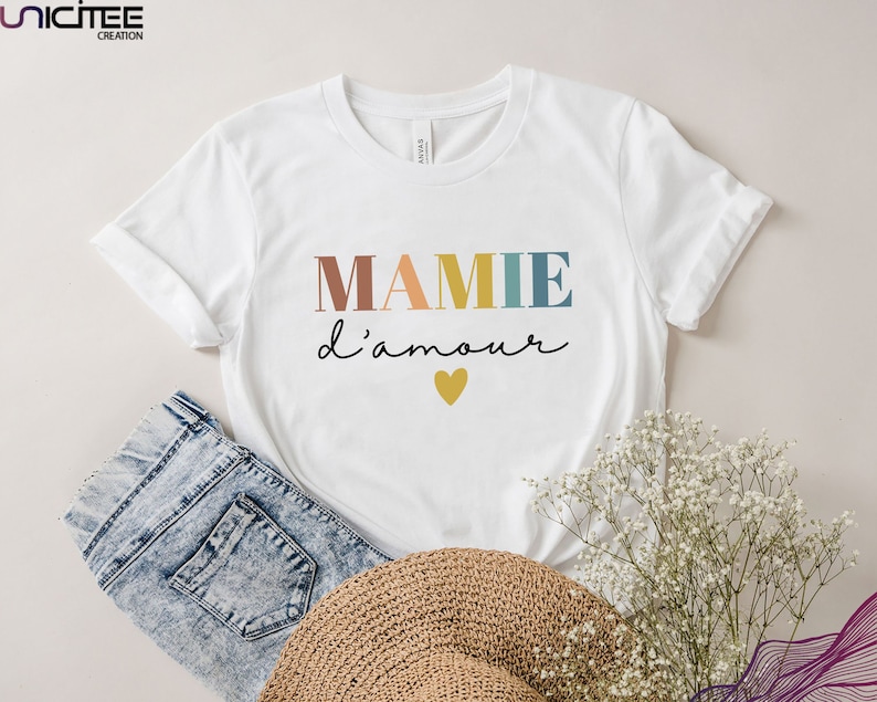 Oma der Liebe T-Shirt, personalisiertes Oma T-Shirt, Vintage T-Shirt für Oma, T-Shirt zum Großmuttertag, Geschenkidee zum Omatag T-shirt seul