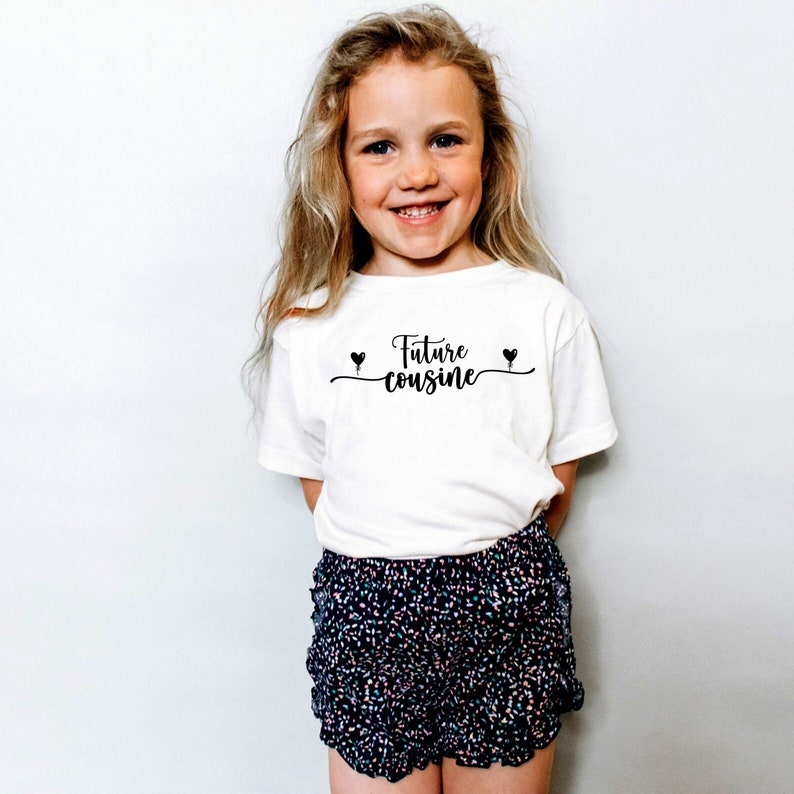 T-shirt futur cousin et future cousine, Tee-shirt annonce grossesse, T-shirt enfant Future cousine BLANC