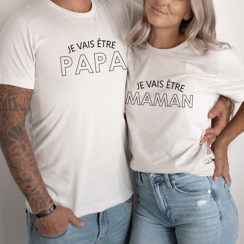 Tee shirt je vais être PAPA, Je vais être MAMAN, t-shirt Futur papa, tee-shirt Future maman, annonce grossesse couple image 5