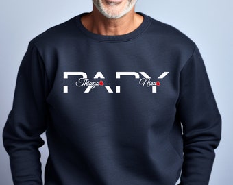 Sweat papy personnalisé prénom petits enfants, Sweat grand père personnalisable, Pull fête des grands pères