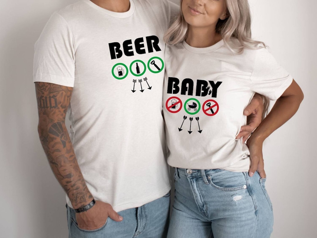 Baby-Bier-Mutter-zu-sein-T-Shirt, Paar-Schwangerschaftsankündigung